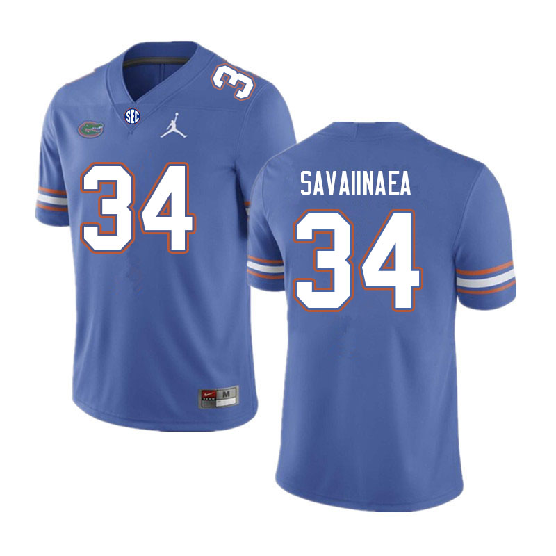 Men #34 Andrew Savaiinaea Florida Gators College Football Jerseys Sale-Royal